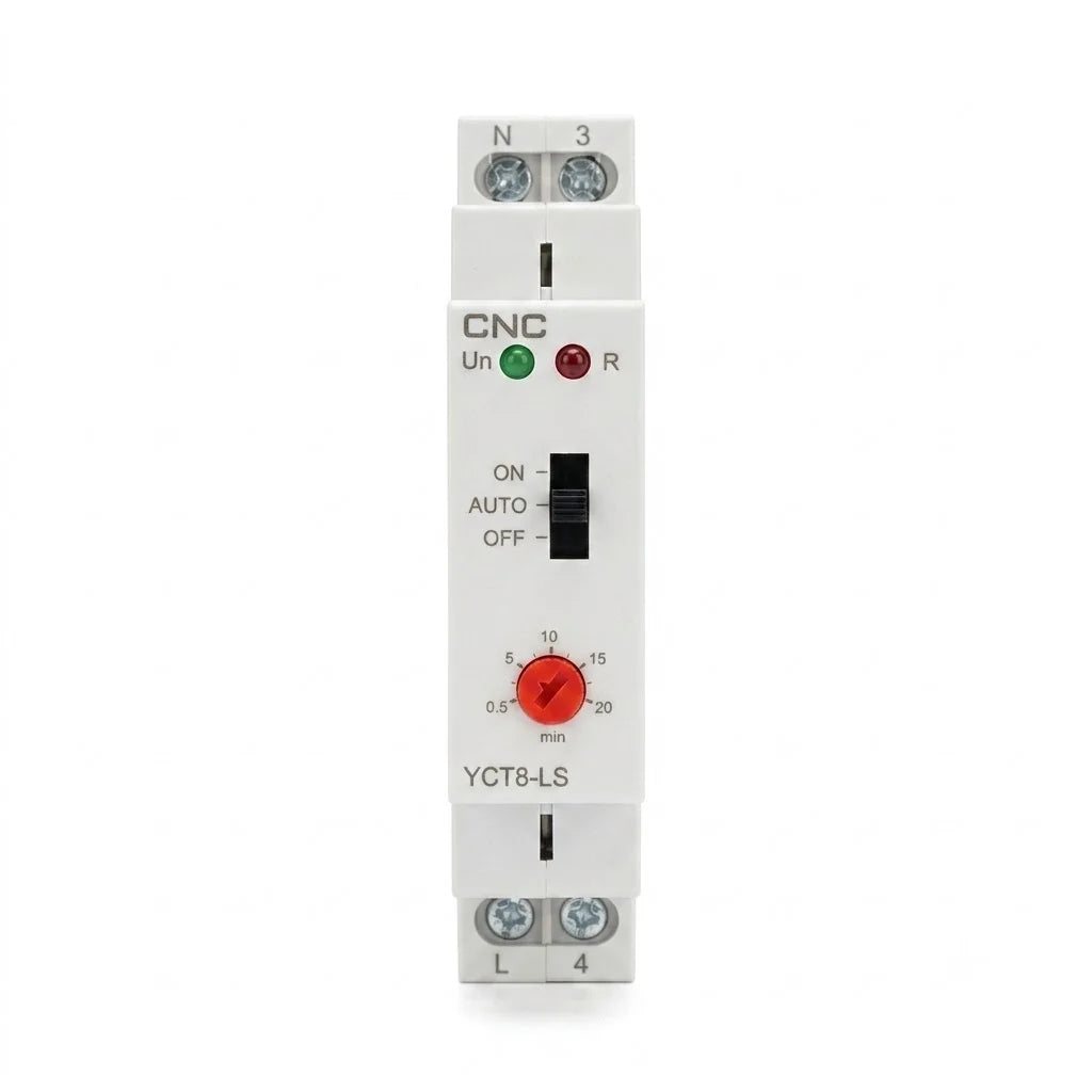Relé Temporizador YCT8-LS Escalera 1NO 0,5-20 Min CNC