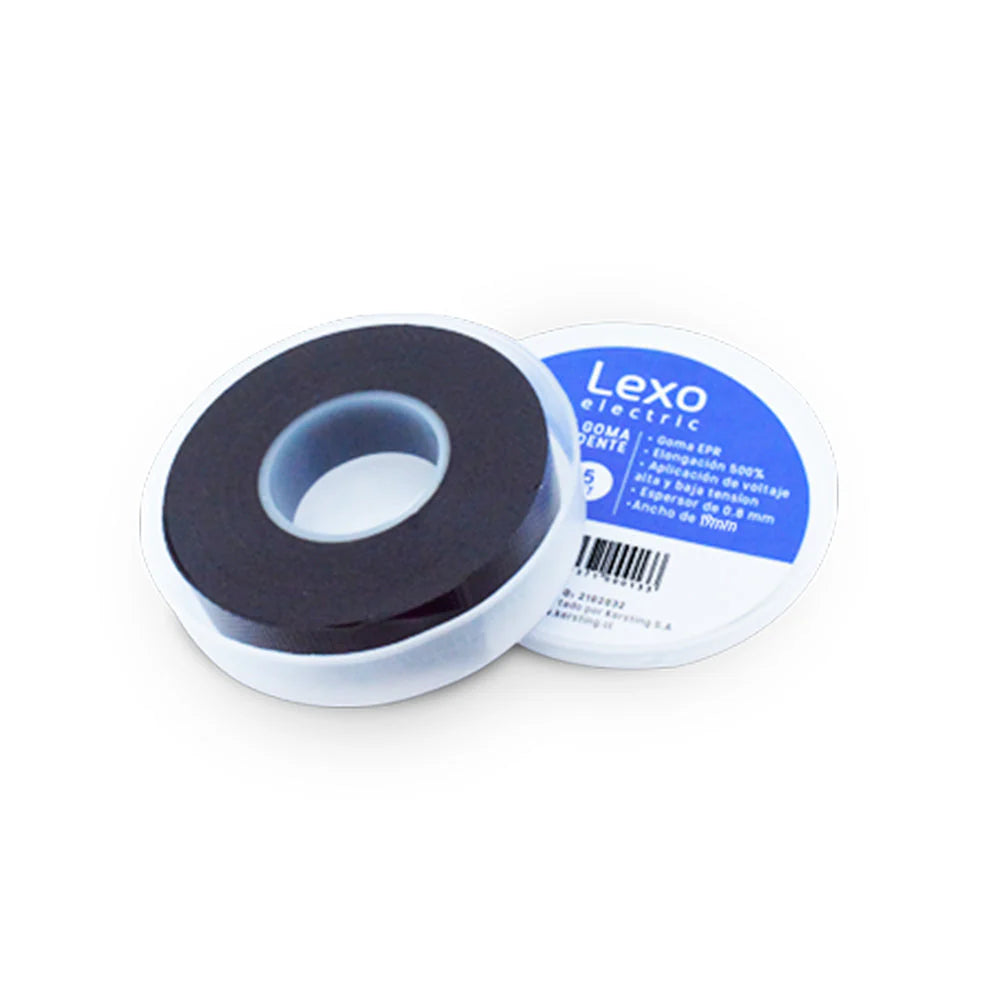 Cinta Goma Autofundente Negra 19Mm 5Mts Lexo