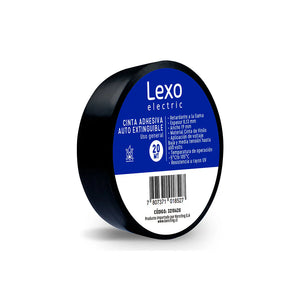 Cinta Aislante Autoextinguible 19Mm 20 Mts Negra Lexo