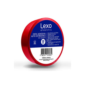 Cinta Aislante Autoextinguible 19Mm 20 Mts Rojo Lexo