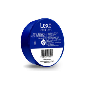 Cinta Aislante Autoextinguible 19Mm 20 Mts Azul Lexo