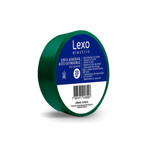 Cinta Aislante Autoextinguible 19Mm 20 Mts Verde Lexo