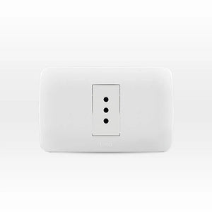 Enchufe Toma Corriente Simple 10A 250V Blanco Armado Lexo