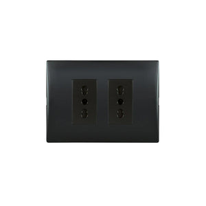 Enchufe Toma Corriente Andes Doble 10/16A 250V Black Armado Lexo