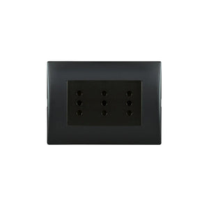 Enchufe Toma Corriente Andes Triplex 10A 250V Black Lexo