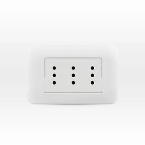 Enchufe Toma Corriente Triple 10A 250V Blanco (Triplex) Lexo