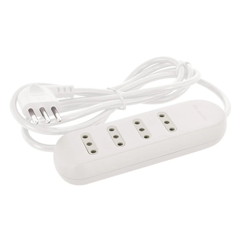 Alargador 4 Tomas 2P+T 10A 3 Mts Blanco Lexo