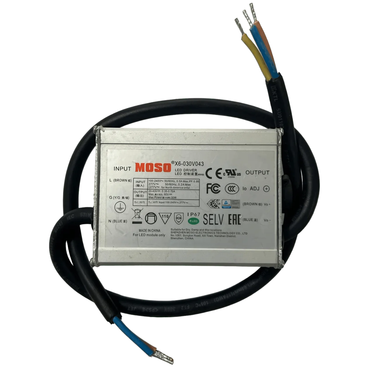 Driver LED 30W 2en1 Dimmable IP67 Serie X6 MOSO