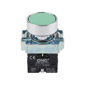 Pulsador Metalico Verde 1No Cnc