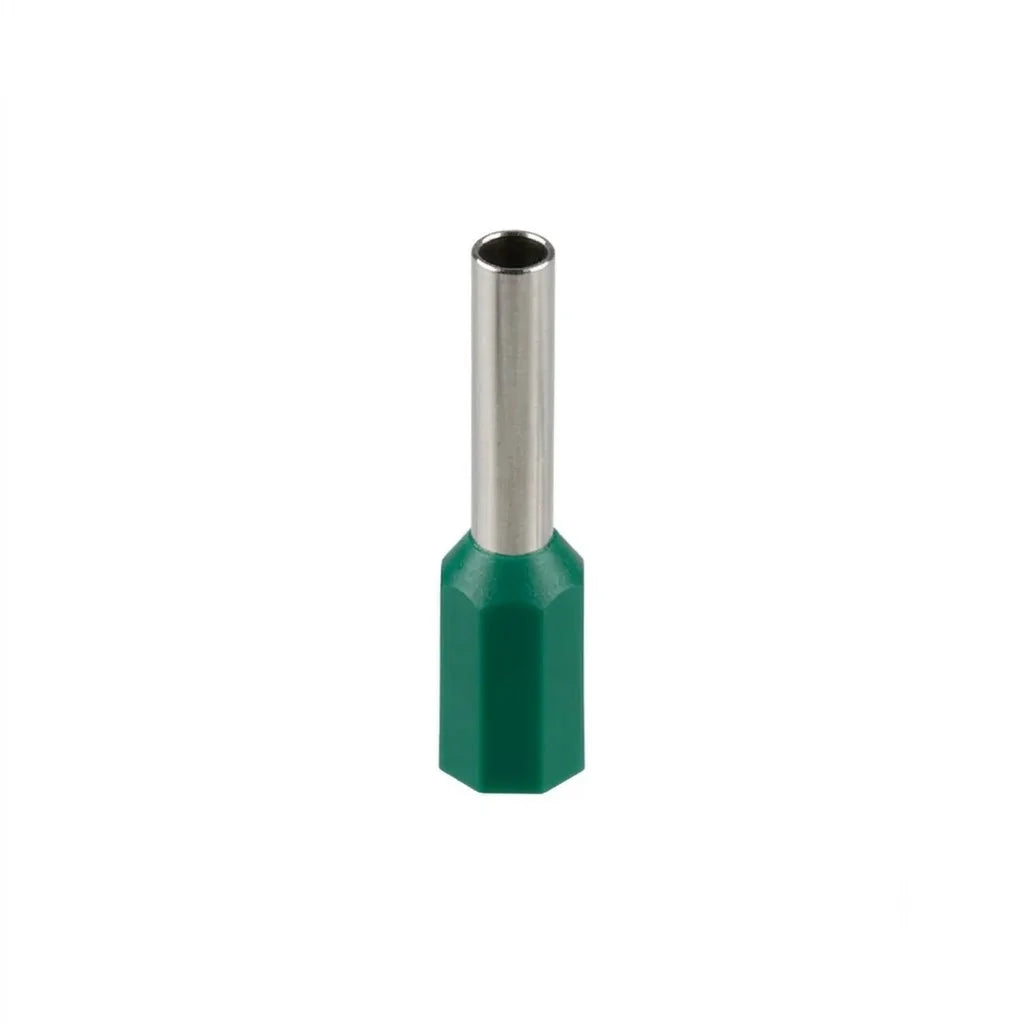Terminal Ferrul 10AWG 6mm Verde Bolsa 100Un CNC