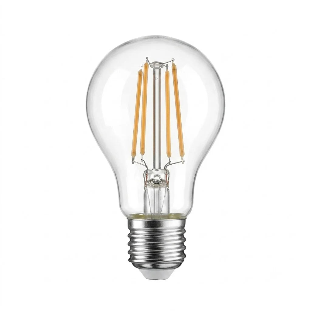 Ampolleta A60 8W Ambar Luz Cálida 2500K Filamento LED E27 Wellmax