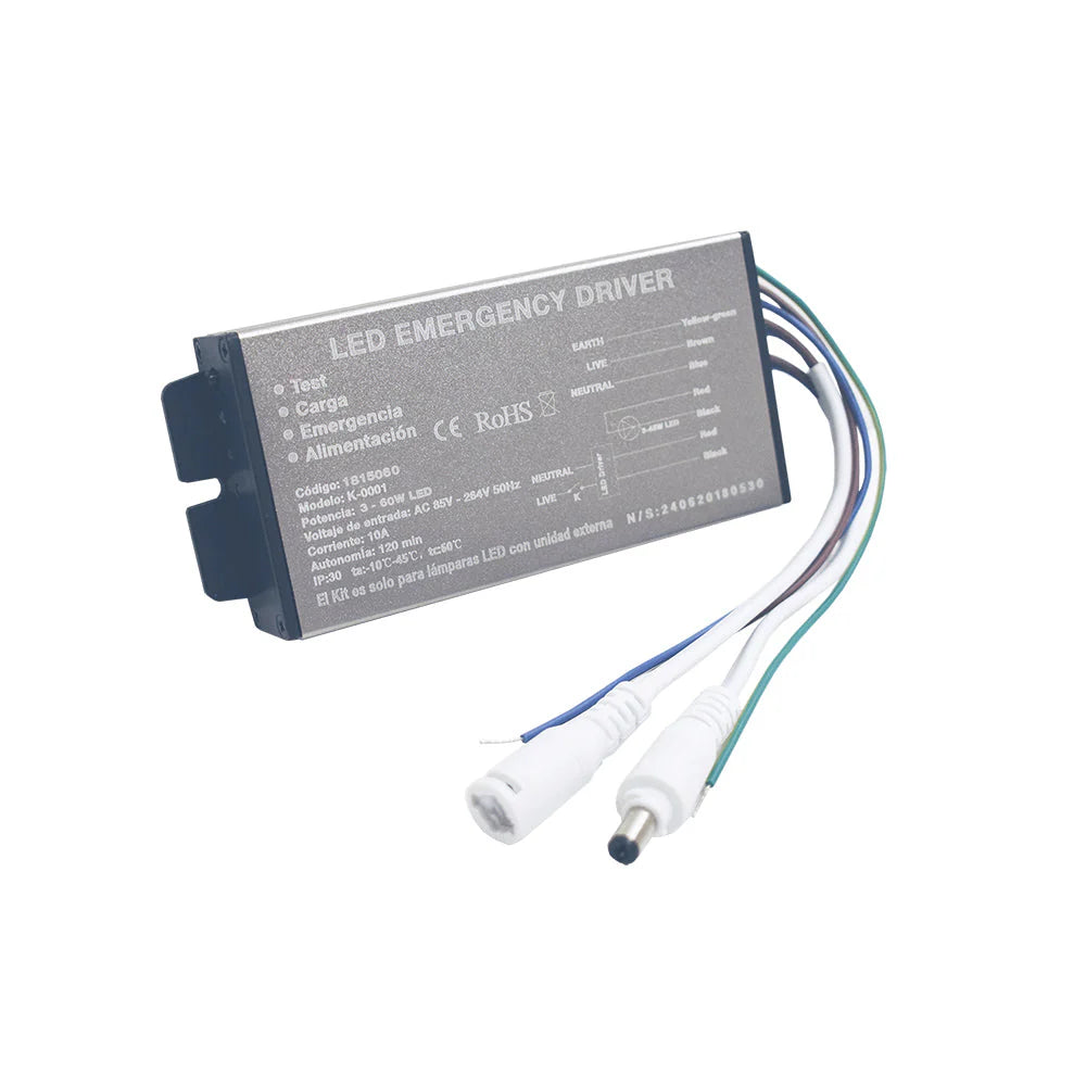 Kit de Emergencia LED 3–60W 2Hrs IP30 con Batería de Litio VKB