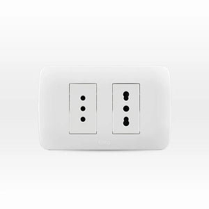Toma Corriente Doble 10/16A 250V Blanco Lexo