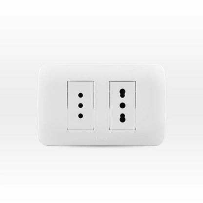 Toma Corriente Doble 10/16A 250V Blanco Lexo