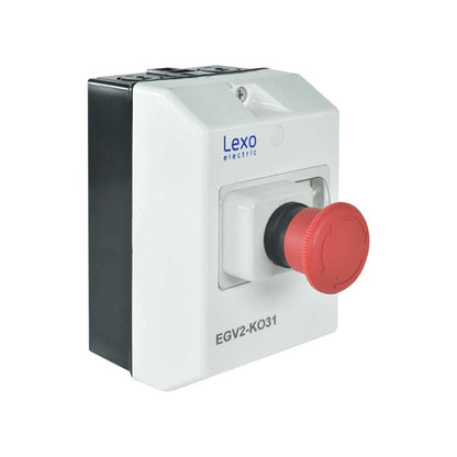 Caja para Guardamotor Parada de Emergencia y Luz Piloto Lexo