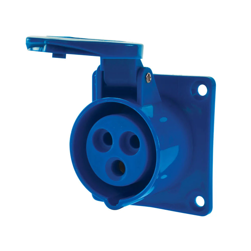 Enchufe Industrial Hembra Embutida 16A 2P+T 220V IP44 Lexo