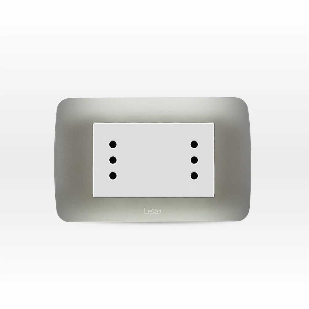 Toma Corriente Duplex 10A 250V Plata Lexo