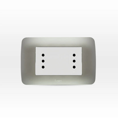 Toma Corriente Duplex 10A 250V Plata Lexo