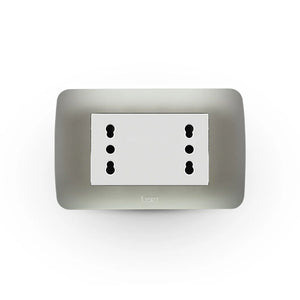 Toma Corriente Duplex 10/16A 250V Plata Lexo