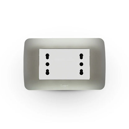 Toma Corriente Duplex 10/16A 250V Plata Lexo