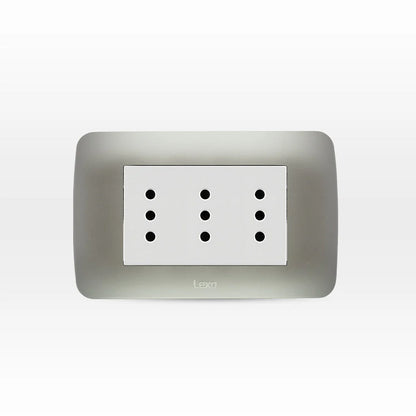 Toma Corriente Triplex 10A 250V Plata Lexo