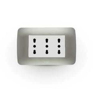 Toma Corriente Triplex 10/16A 250V Plata Lexo
