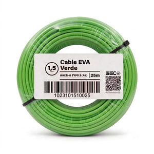 Cable Libre de Halógeno 1,5mm2 Verde H07Z1-K Rollo 25m Ecocables