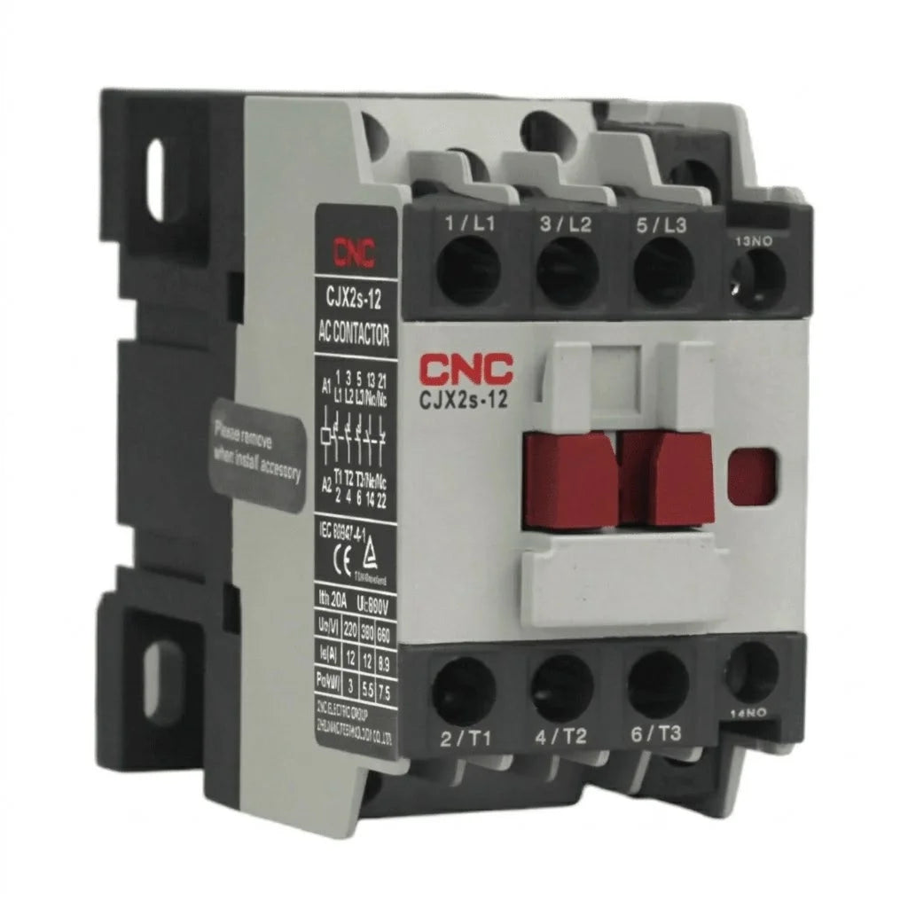 Contactor Trifásico Cjx2S 12A Bobina 220V 1No 1Nc CNC