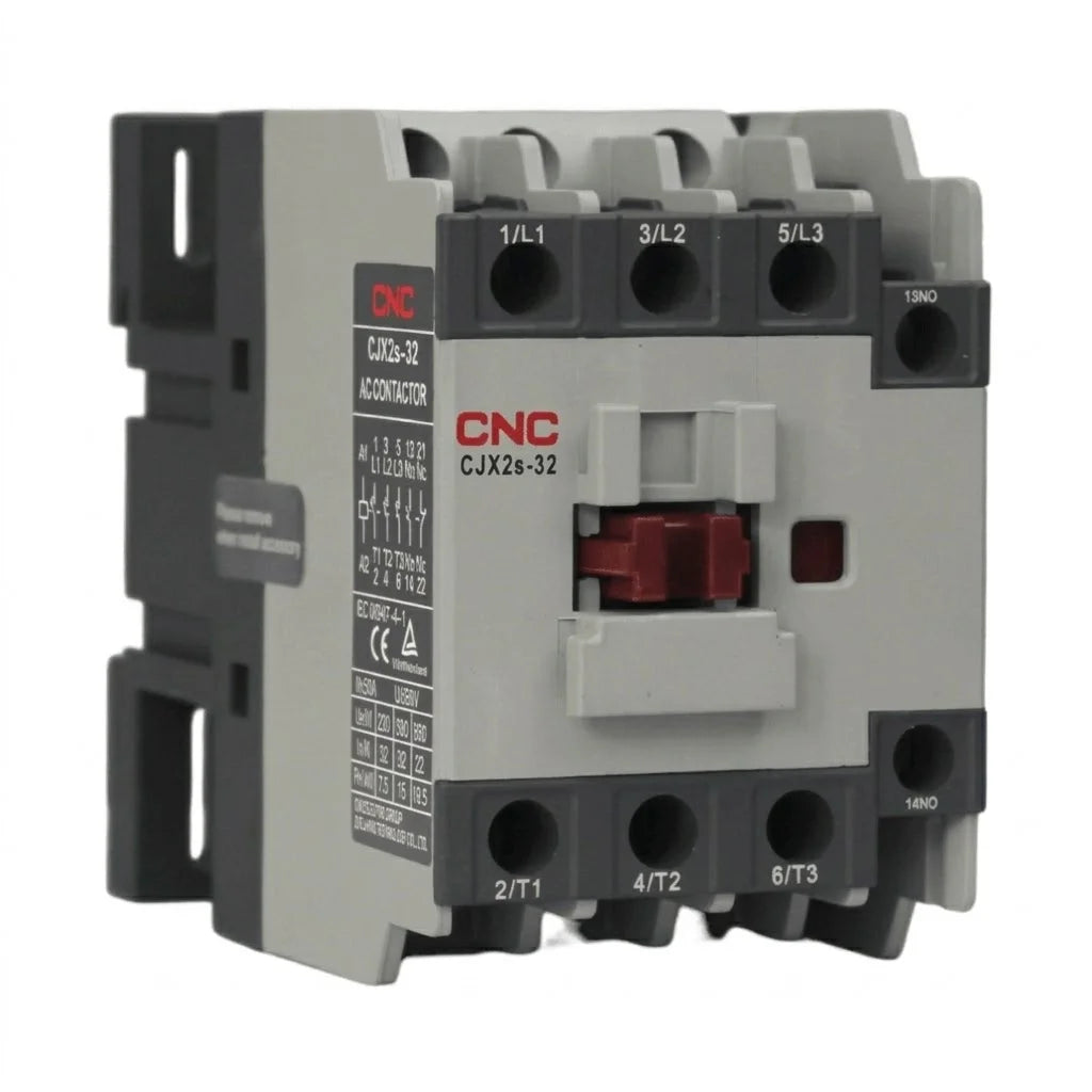 Contactor Trifásico Cjx2S 18A Bobina 220V 1No 1Nc CNC