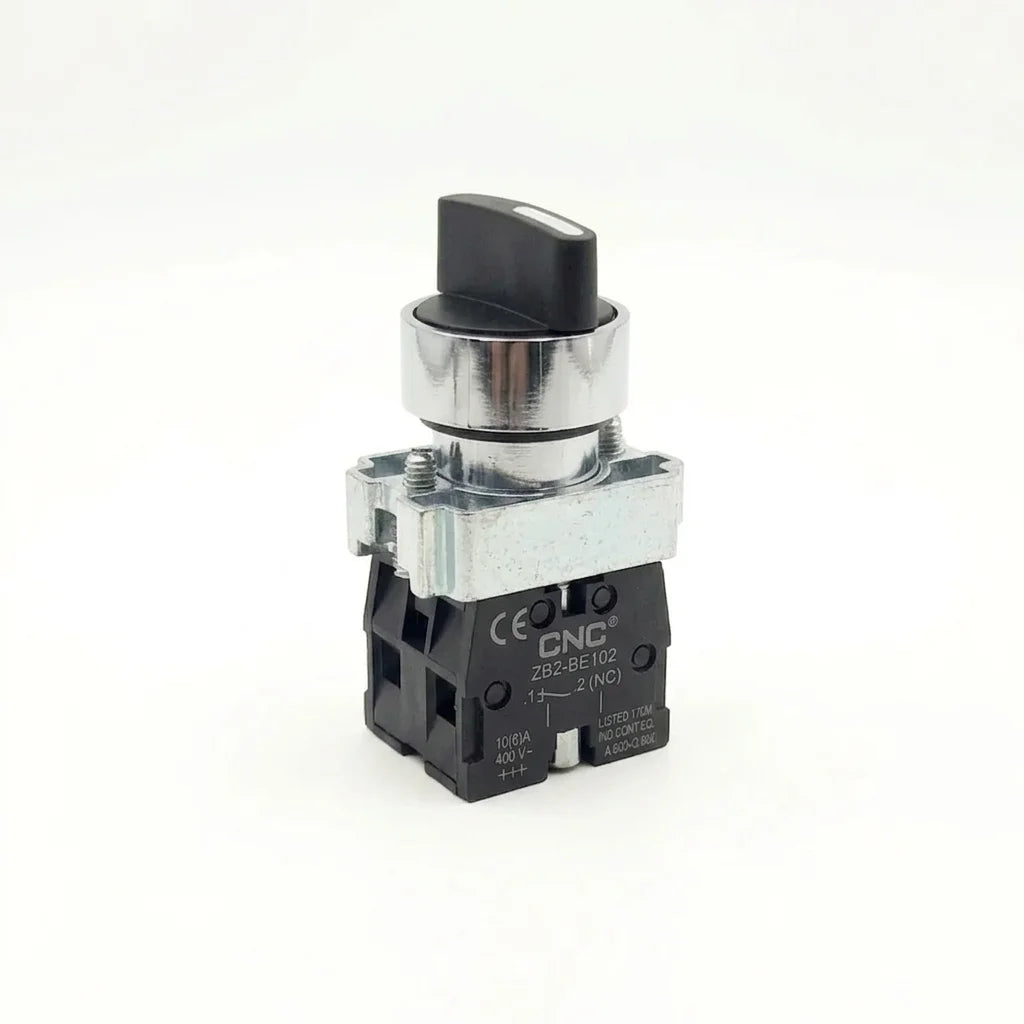 Selector Metálico 2 Posiciones 1NO 1NC 22mm CNC