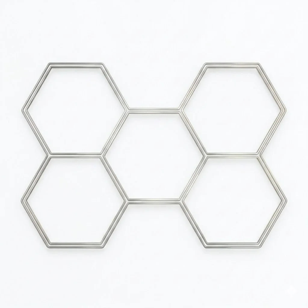 Perfil LED Hexagonal Kit 5Un 168W Luz Fría 6500K Vellmax