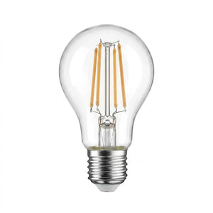 Ampolleta A60 8W Ambar Luz Cálida 2500K Filamento LED E27 Wellmax