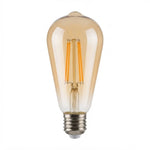Ampolleta St64 8W Ámbar Luz Cálida 2500K Filamento LED E27 Wellmax