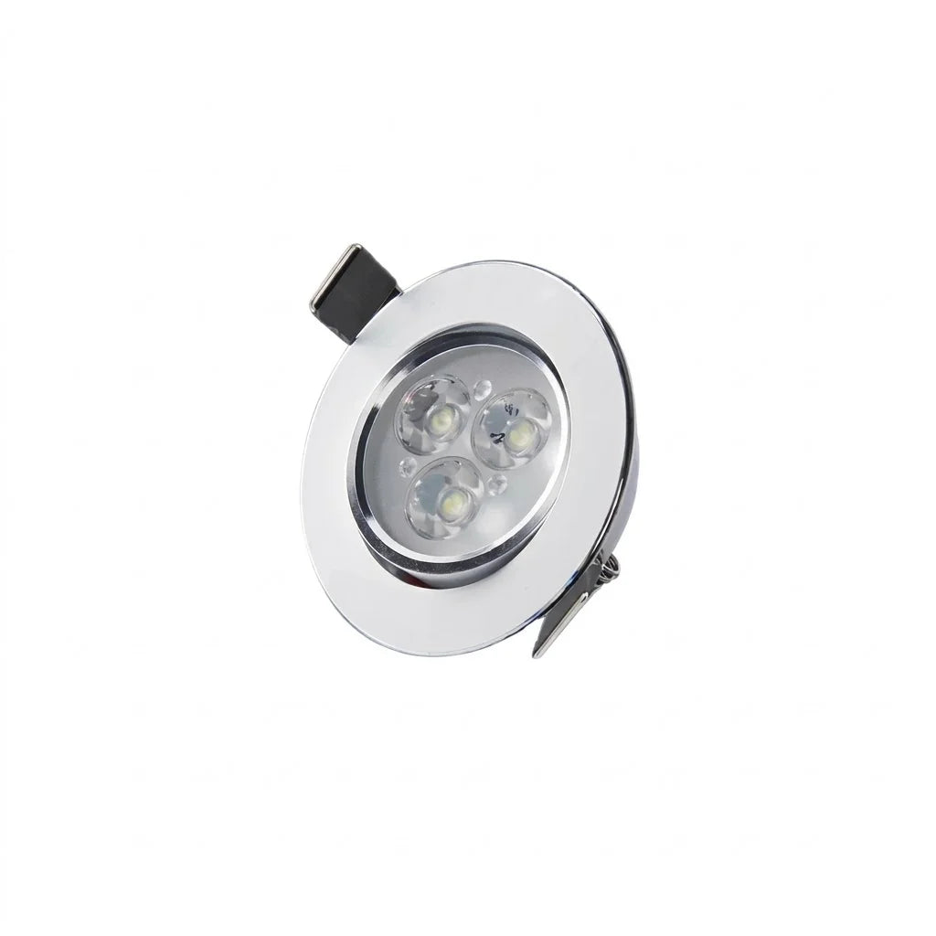 Foco LED Embutido Bisel Aluminio 3W Luz Fría 6500K Dirigible Faretto
