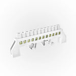 Barra Bronce Aislada Riel DIN Blanca 12 Polos Lexo