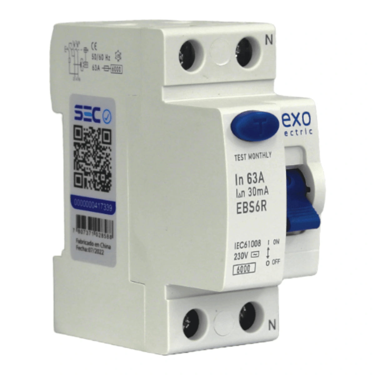 Interruptor Diferencial 2x63A 30mA Lexo