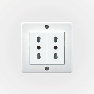 Toma Corriente Sobrepuesto Doble 10/16A 250V IP20 Blanco Lexo