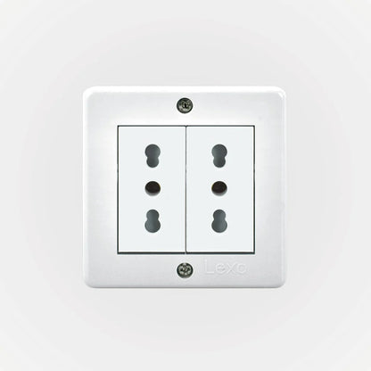 Toma Corriente Sobrepuesto Doble 10/16A 250V IP20 Blanco Lexo