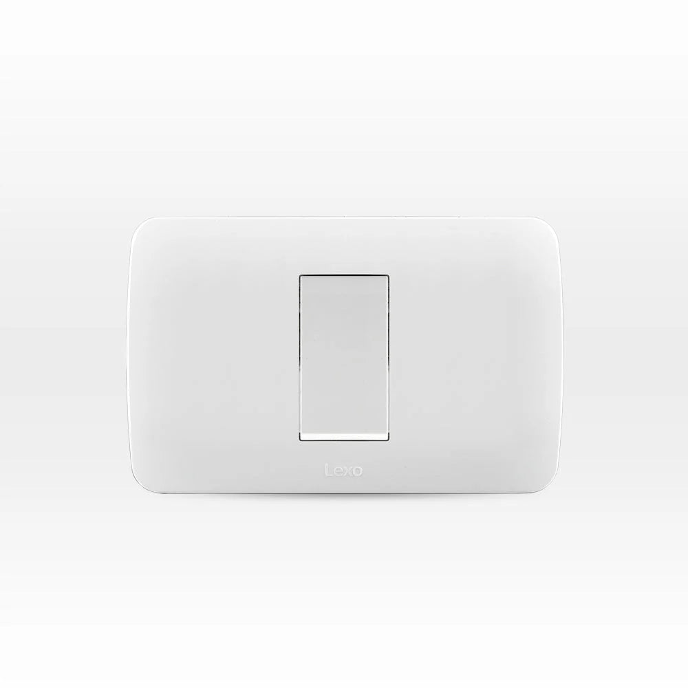 Interruptor Simple 9/24 10A Sobrepuesto Blanco Armado Lexo