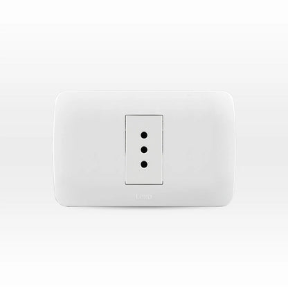 Enchufe Toma Corriente Simple 10A 250V Blanco Armado Lexo
