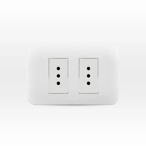 Toma Corriente Doble 10A 250V Blanco Armado Lexo