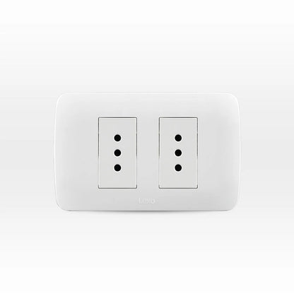 Toma Corriente Doble 10A 250V Blanco Armado Lexo