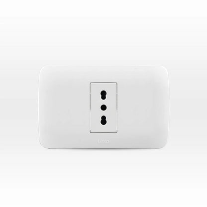 Enchufe Toma Corriente Simple 10/16A 250V Blanco Armado Lexo