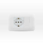 Enchufe Toma Corriente Schuko 10/16A 250V Blanco Armado Lexo