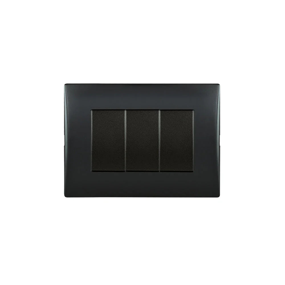 Interruptor Andes Triple 9/32 10A 250V Black Armado Lexo