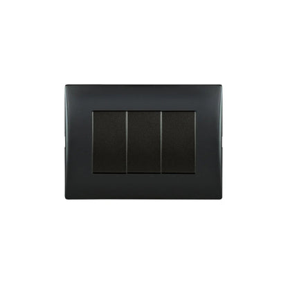 Interruptor Andes Triple 9/32 10A 250V Black Armado Lexo