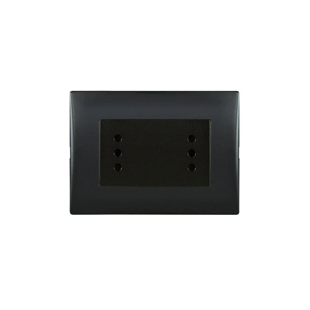 Enchufe Toma Corriente Andes Duplex 10A 250V Black Lexo