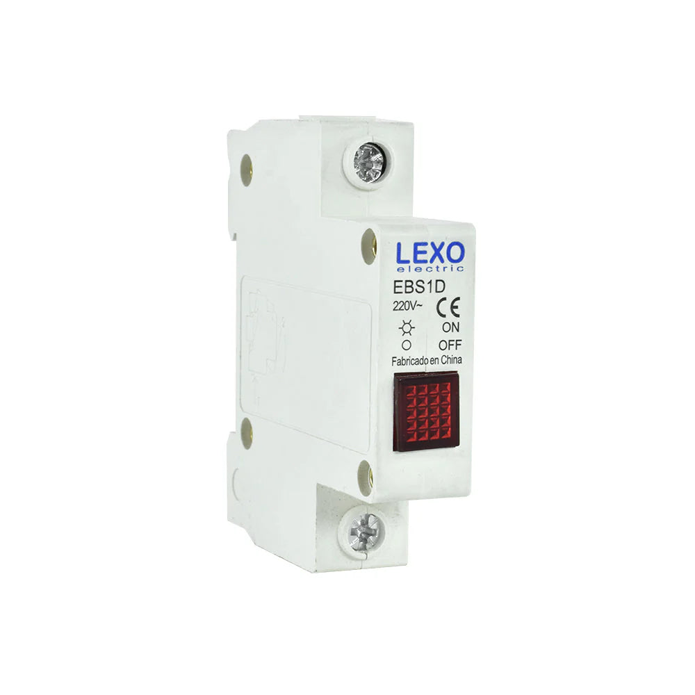 Luz Piloto LED Roja para Riel DIN 35mm 220V Lexo
