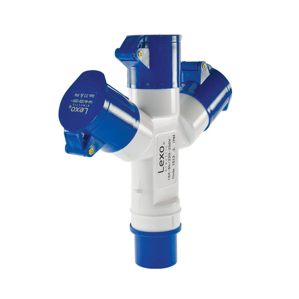 Derivación para Enchufe 3 Hembras 16A 2P+T 220V Lexo