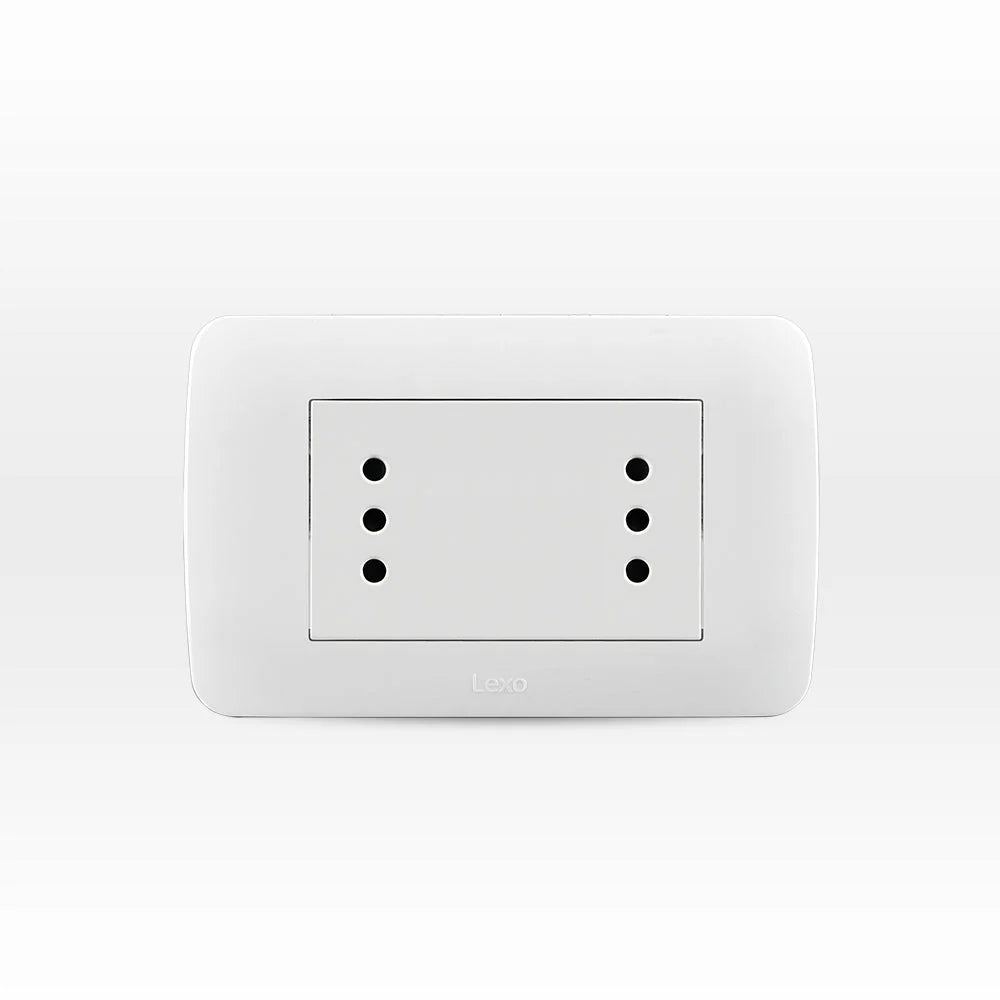Enchufe Toma Corriente Duplex 10A 250V Blanco Armado Lexo